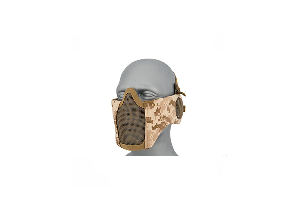 Lancer Tactical Low Profile Iron Face Padded Lower Half Face Mask w/ Ear Protection
