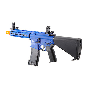 Lancer Tactical Gen 3 Hellion 7" M-LOK Airsoft AEG Rifle w/ Stubby Stock (Color: Blue)