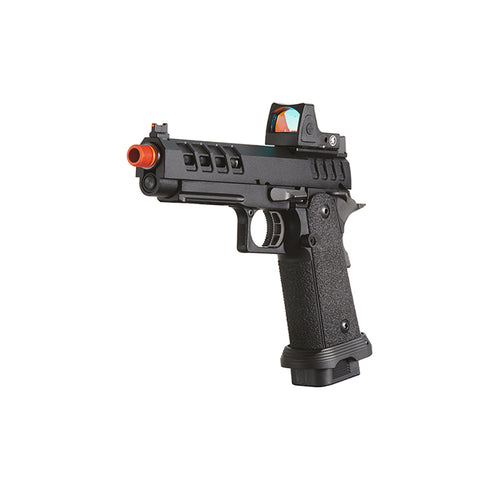 WE Tech 1911 Hi-Capa T-Rex Competition Gas Blowback Airsoft Pistol w/ Top Ports (RED / SILVER)