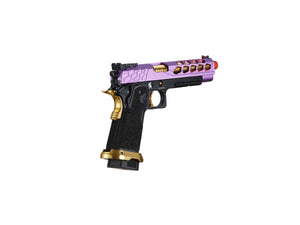 Lancer Tactical Stryk Hi-Capa 5.1 Gas Blowback Airsoft Pistol (Color: Black, Purple & Gold)