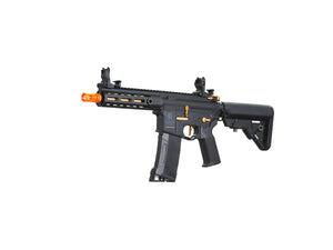 Lancer Tactical Gen 3 Hellion 7" M-LOK Airsoft AEG Rifle w/ Crane Stock (Color: Black & Gold)