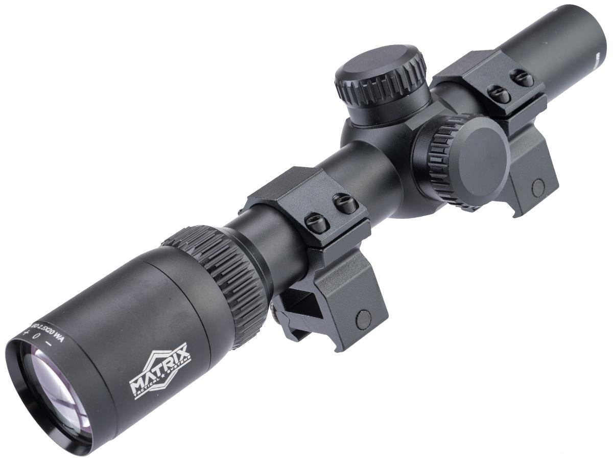 Matrix 2.5-5x20 Rugged Rifle Scope w/ Scope Rings