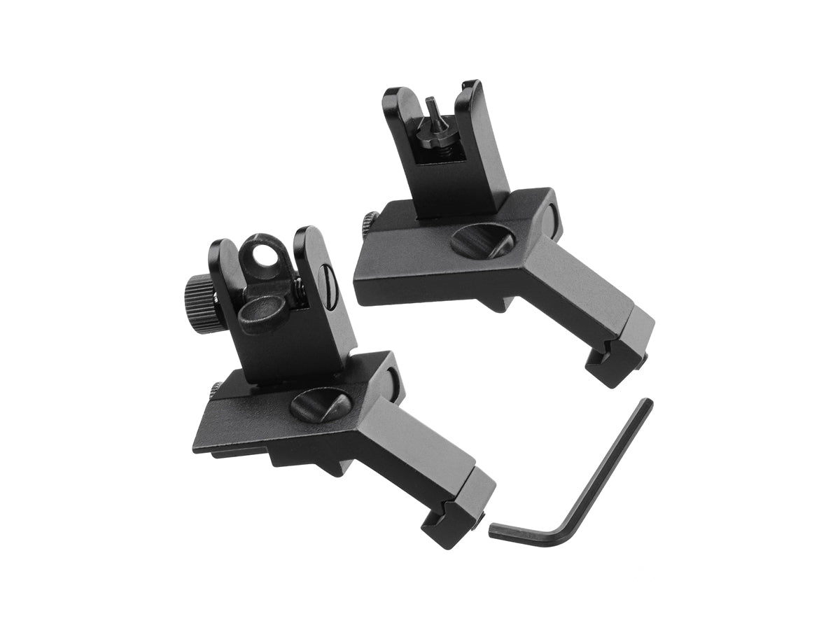 45 Degree Offset Flip Up Iron Sights Rapid Transition Front and Rear Backup Sights
