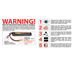 EMG 11.1v High Performance Premium Li-Ion Butterfly Type Airsoft Battery (Model: Standard Deans / 2800mAh)