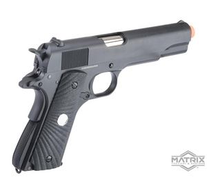 Matrix x Golden Eagle Full Metal M1911A1 Gas Blowback Airsoft Pistol (Color: Black / Eagle Wing Grips)