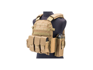 Avengers 6D9T4A Tactical Vest with Magazine and Radio Pouches (Color: Coyote Brown)