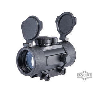 Matrix 1x40 Military Style Illuminated Red / Green Dot Sight Scope w/ QD Weaver Base & Flip-Up Lens Caps