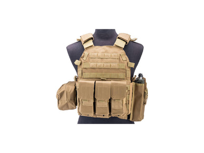 Avengers 6D9T4A Tactical Vest with Magazine and Radio Pouches (Color: Coyote Brown)