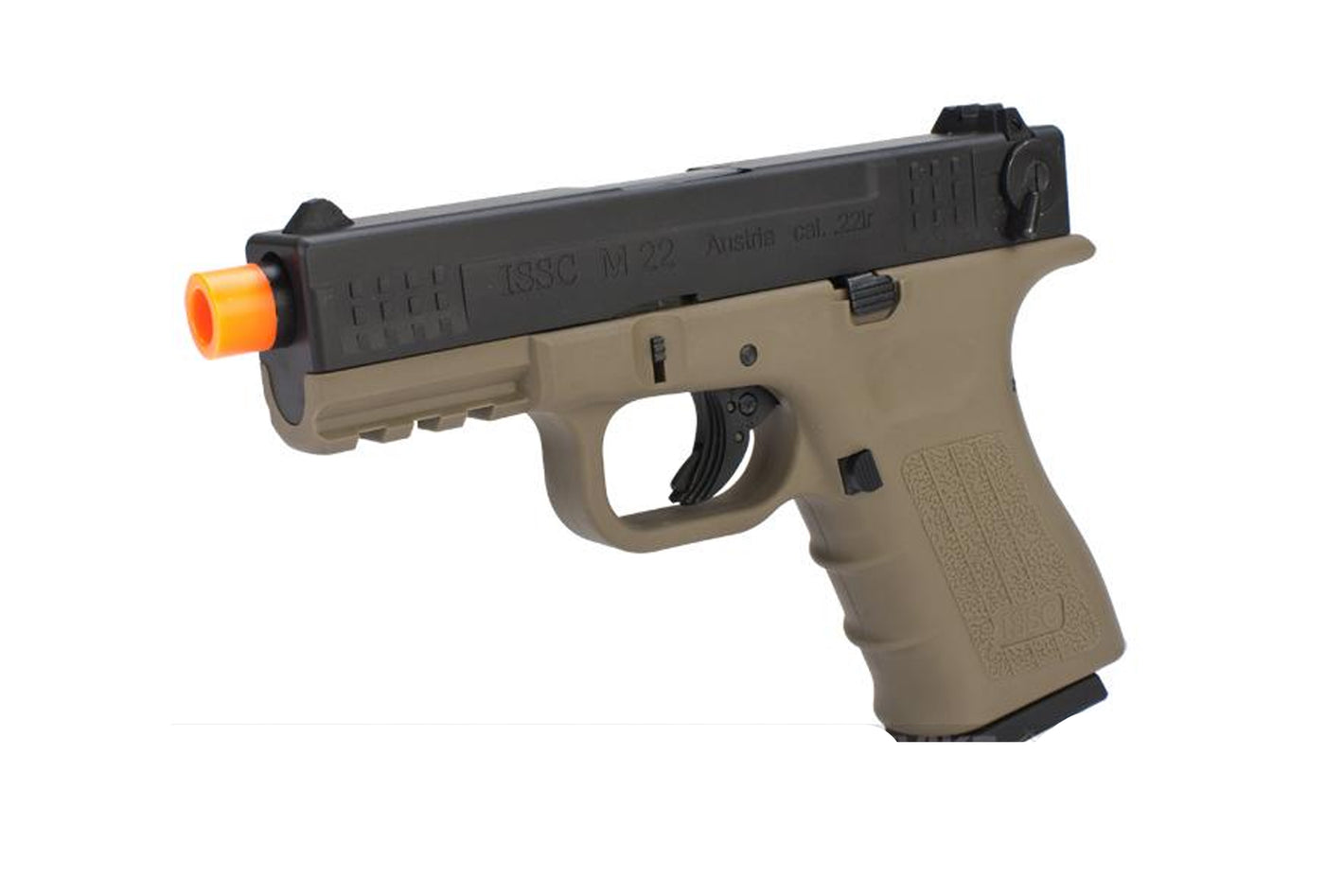 ISSC Licensed M-22 Full Metal Airsoft GBB Gas Blowback Pistol by WE (Color: Desert / Green Gas)