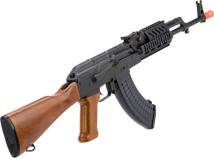 LCT Stamped Steel TX-63 Tactical AK Airsoft AEG Rifle w/ Quad Rail & Real Wood Furniture