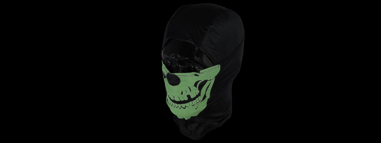 Glow-in-the-Dark Skull Balaclava in Black