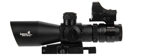 3-9X42 RED & GREEN ILLUMINATED LONG RANGE SCOPE W/ BACKUP RED DOT SIGHT