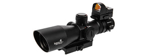 3-9X42 RED & GREEN ILLUMINATED LONG RANGE SCOPE W/ BACKUP RED DOT SIGHT