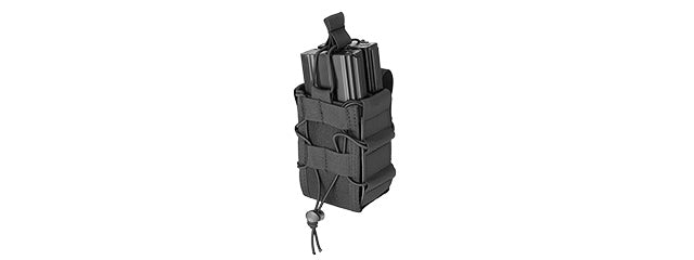 LANCER TACTICAL 1000D NYLON MOLLE BUNGEE DOUBLE MAG POUCH