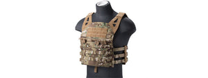 Lancer Tactical Lightweight Molle Tactical Vest with Retention Cords (Color: Camo)