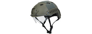 HELMET PJ TYPE "BASIC VERSION w/VISOR" (COLOR: FOLIAGE GREEN) SIZE: MEDIUM