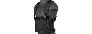 LIGHTWEIGHT CHEST RIG W/ CONCEALED MAGAZINE POUCH (BLACK)