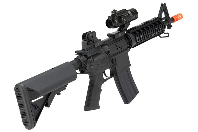 CYMA Full Size Polymer M4 Airsoft AEG w/ Metal Gearbox - M4 CQB RIS - Combo Battery + Charger