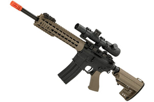 CYMA Sport M4 Airsoft AEG with 10" Keymod Modular Handguard - Tan - Combo Battery + Charger