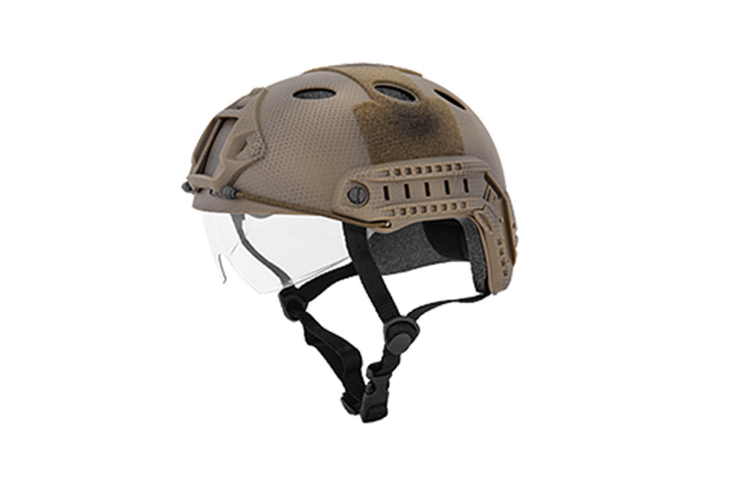 Lancer Tactical - CA-740N - FAST PJ TYPE TACTICAL GEAR HELMET W/ VISOR - DE