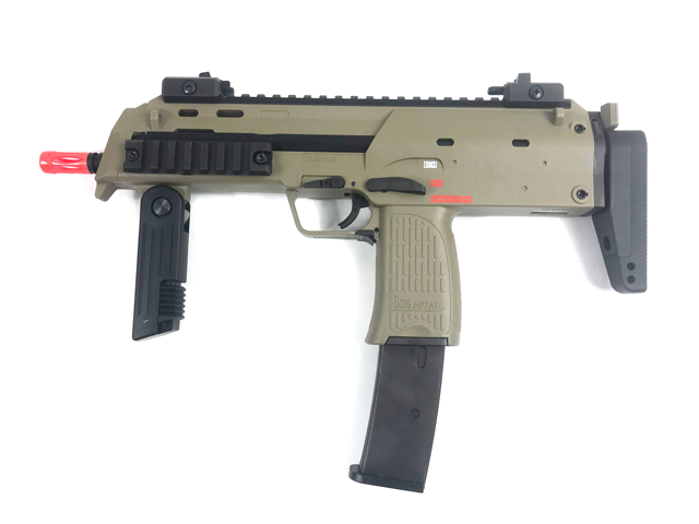 H&K Umarex MP7 Rapid Deployment Hard Kick Airsoft Gas Blowback by KWA Color: Desert Tan