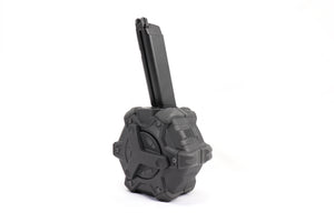 AW Custom Drum Magazine for Gas Blowback Airsoft Pistols & Rifles (Type: SAI BLU / TM G-Series / Elite Force GLOCK)