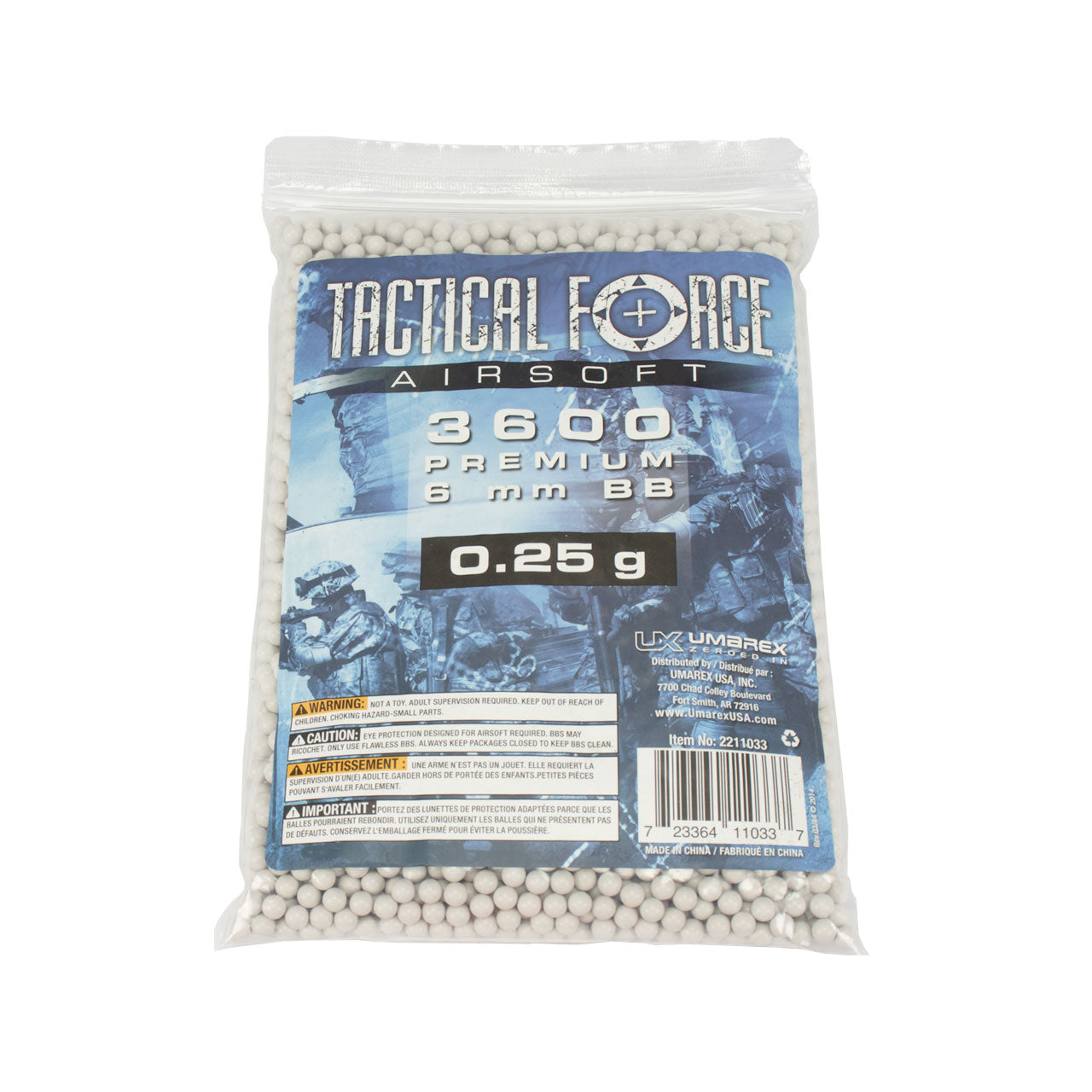 Tactical Force .25 Premium 6MM Airsoft BB's (3600 Count)