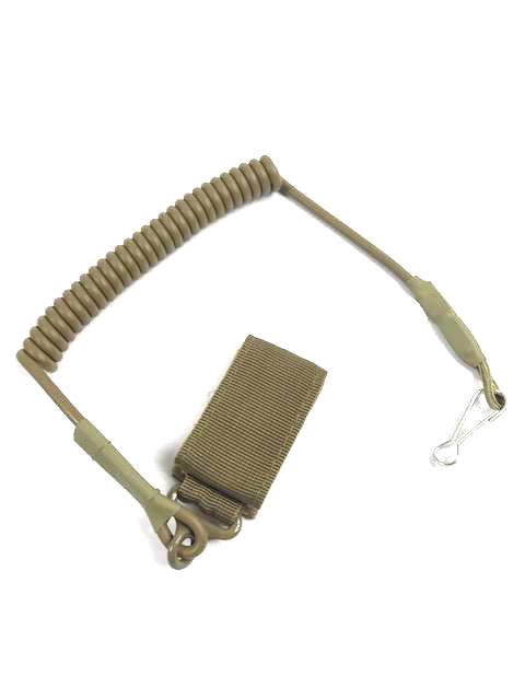 Tactical Pistol Lanyard Sling Elastic Handgun Secure Spring Retention Rope