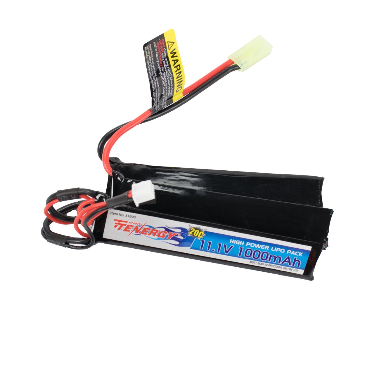 Tenergy 11.1V 1000mAH 20C Split Lipo battery Airsoft AEG Buffer Tube