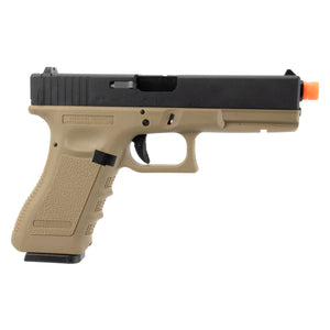 WE G-17 Gas Blow Back Airsoft Pistol  - Black/Tan