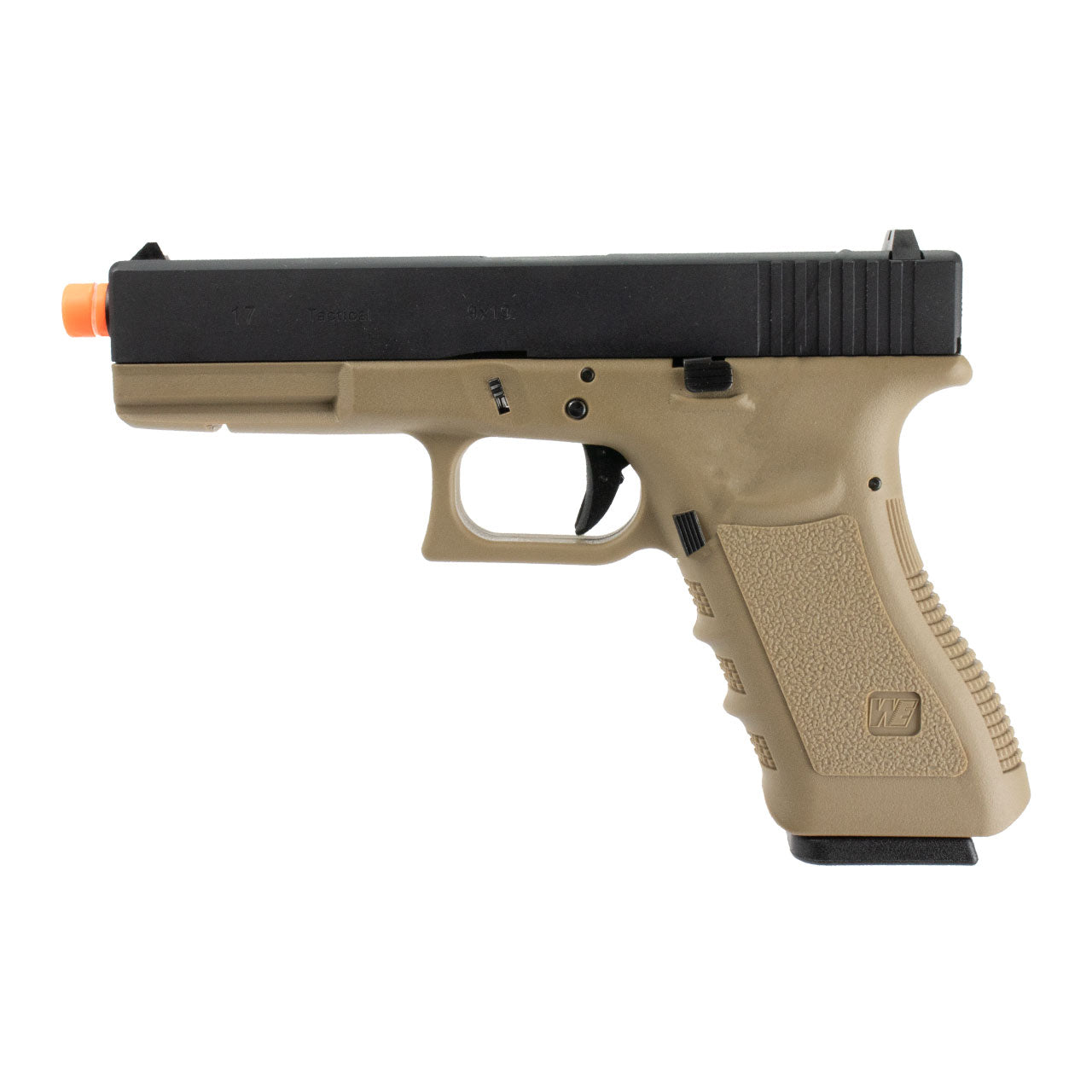 WE G-17 Gas Blow Back Airsoft Pistol  - Black/Tan