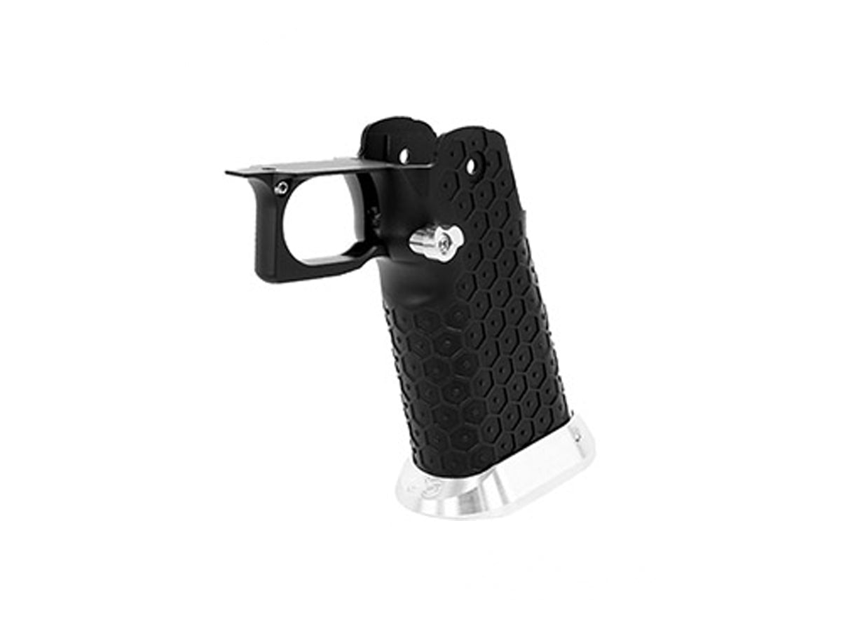 Airsoft Masterpiece Aluminum Grip for Hi-Capa Type 19 Infinity Hex (Black / Silver)