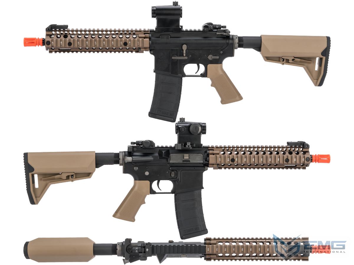 EMG Colt Licensed M4 SOPMOD Block 2 Airsoft AEG Rifle with Daniel Defense Rail System (Model: 9.5" MK18 / Tan)