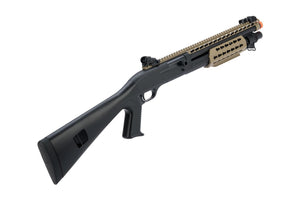 CYMA Sport M3 3-Round Burst Multi-Shot Shell Loading Airsoft Shotgun (Model: Full Stock CQB w/ Keymod / Black)