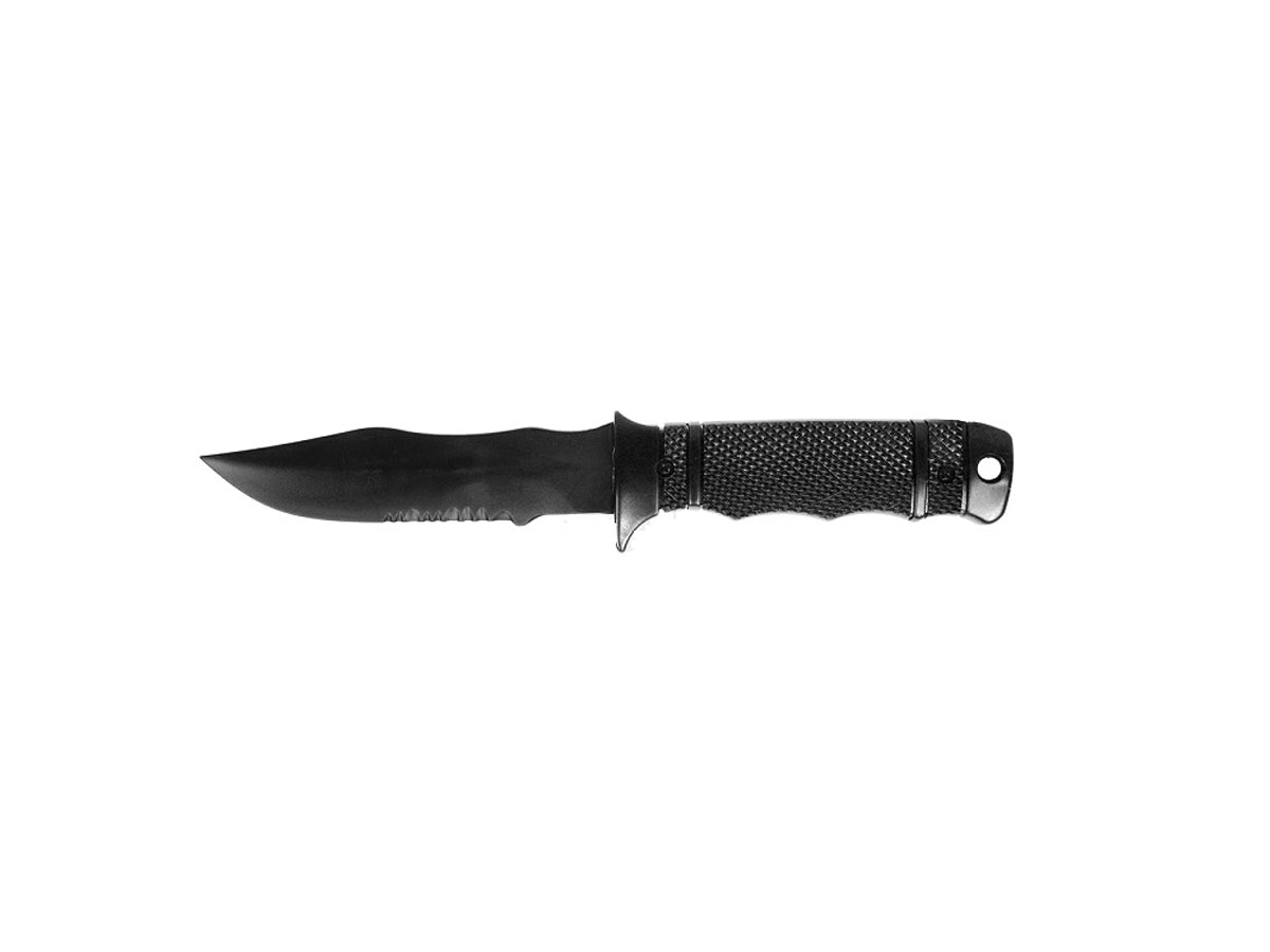 G-FORCE COMBAT RUBBER TRAINING KNIFE W/ TACTICAL SHEATH - BLACK