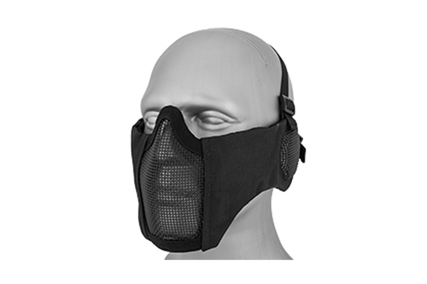 Lancer Tactical Low Profile Iron Face Padded Lower Half Face Mask w/ Ear Protection