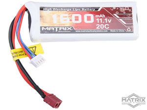 Matrix High Performance 11.1V Brick Type Airsoft LiPo Battery (Configuration: 1600mAh / 20C / Deans)