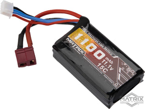 Matrix High Performance 11.1V PEQ Type Airsoft LiPo Battery (Configuration: 1100mAh / 15C / Deans & Short Wire)