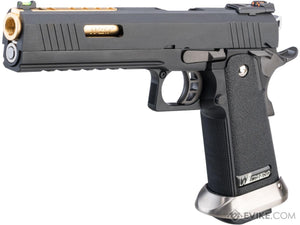 WE-Tech Hi-Capa 6" Full Auto IREX Competition GBB Airsoft Pistol (Color: Black / Gold Barrel)